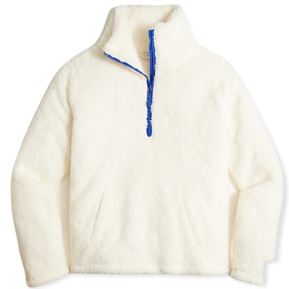 JCREW TEDDY HALF ZIP SWEATER PULLOVER  - WHITE - Picture 1 of 6